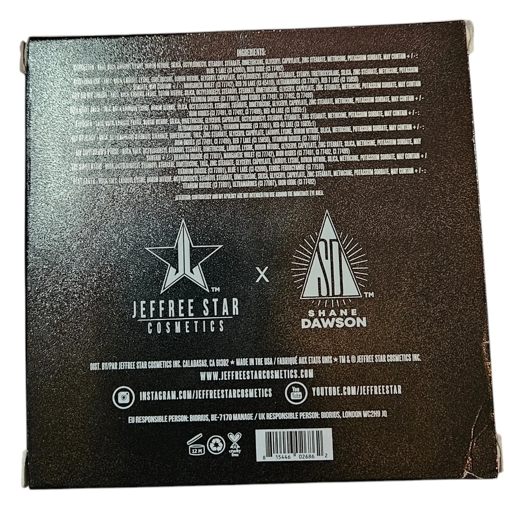 Jeffree Star Mini Controversy Eyeshadow Palette - Colab Shane Dawson NWT